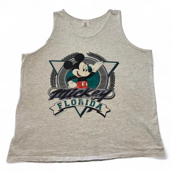 Sherry's Best Other - Vintage 90s Mickey Mouse Florida Tank Top Size XL Gray FLAW Boxy Fit